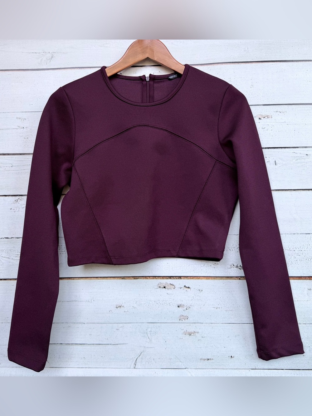 Zara Woman Collection Long Sleeve Structured Crop Top Size M
